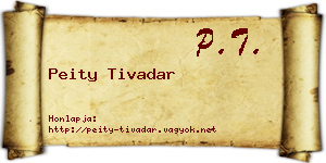 Peity Tivadar névjegykártya